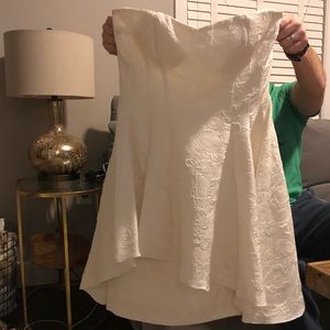 White satin dress with floral print